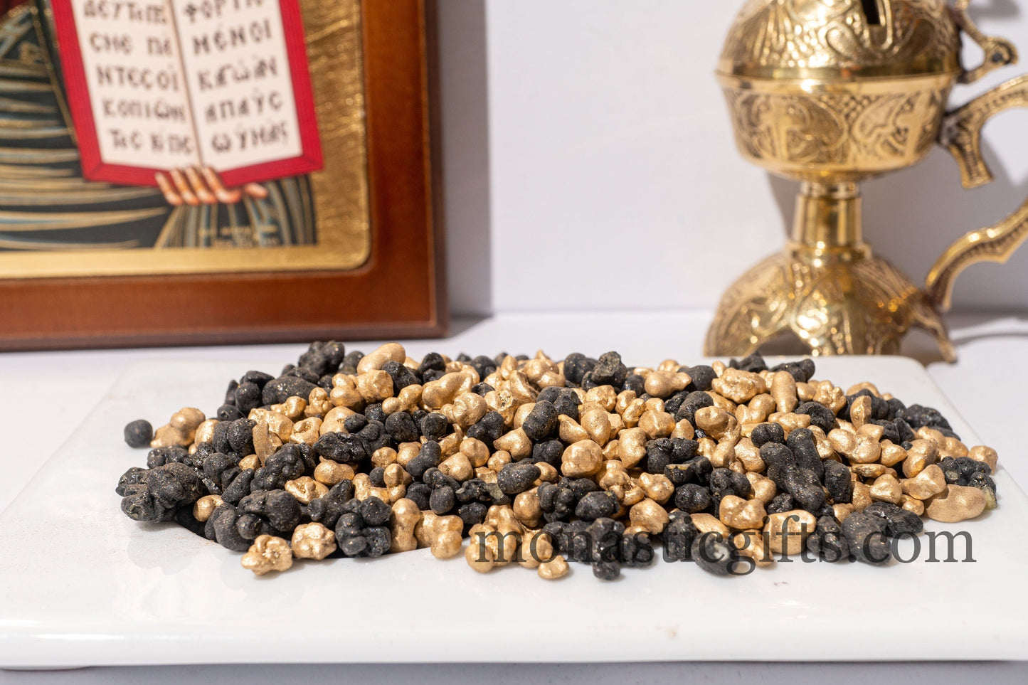 Catholic and Orthodox Original Incense Abbatial Resin Blend with Black and Golden Tears - Small/Medium Size - 42g/1.53oz