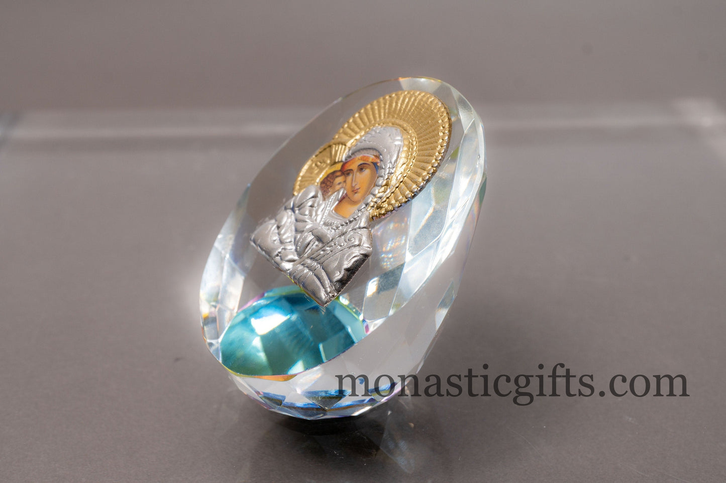 Virgin Mary Icon with Jesus on stained multicolor glass Religious Gifts, Baptism Gift, Religious Art, New Mother Orthodox Christian Gift