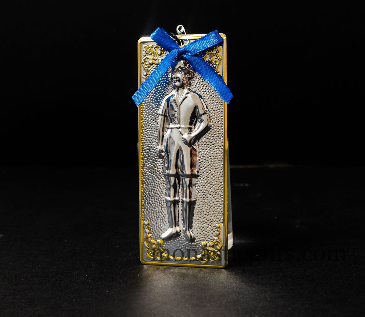 tama votive offering "Boy" votive with painted Golden corners Ribbon and Cross, Byzantine Greek Eastern Orthodox Promise Icon, Ex Voto