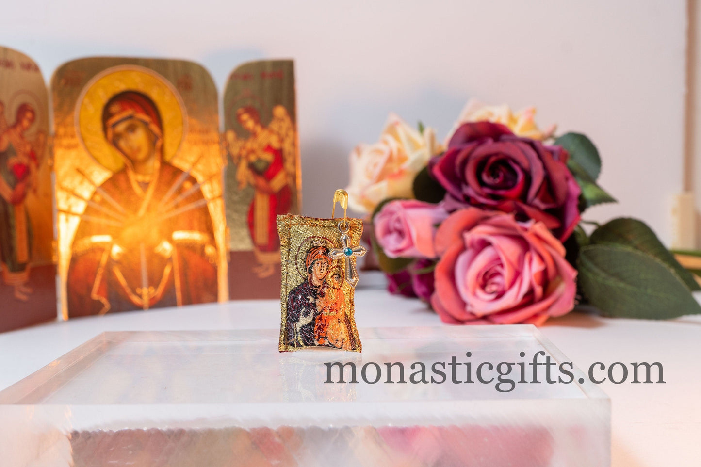 Orthodox Special Amulet with Virgin Mary Showing the Way, Saint Mary the Odigitria ,Filaxto Orthodoxer Glücksbringer