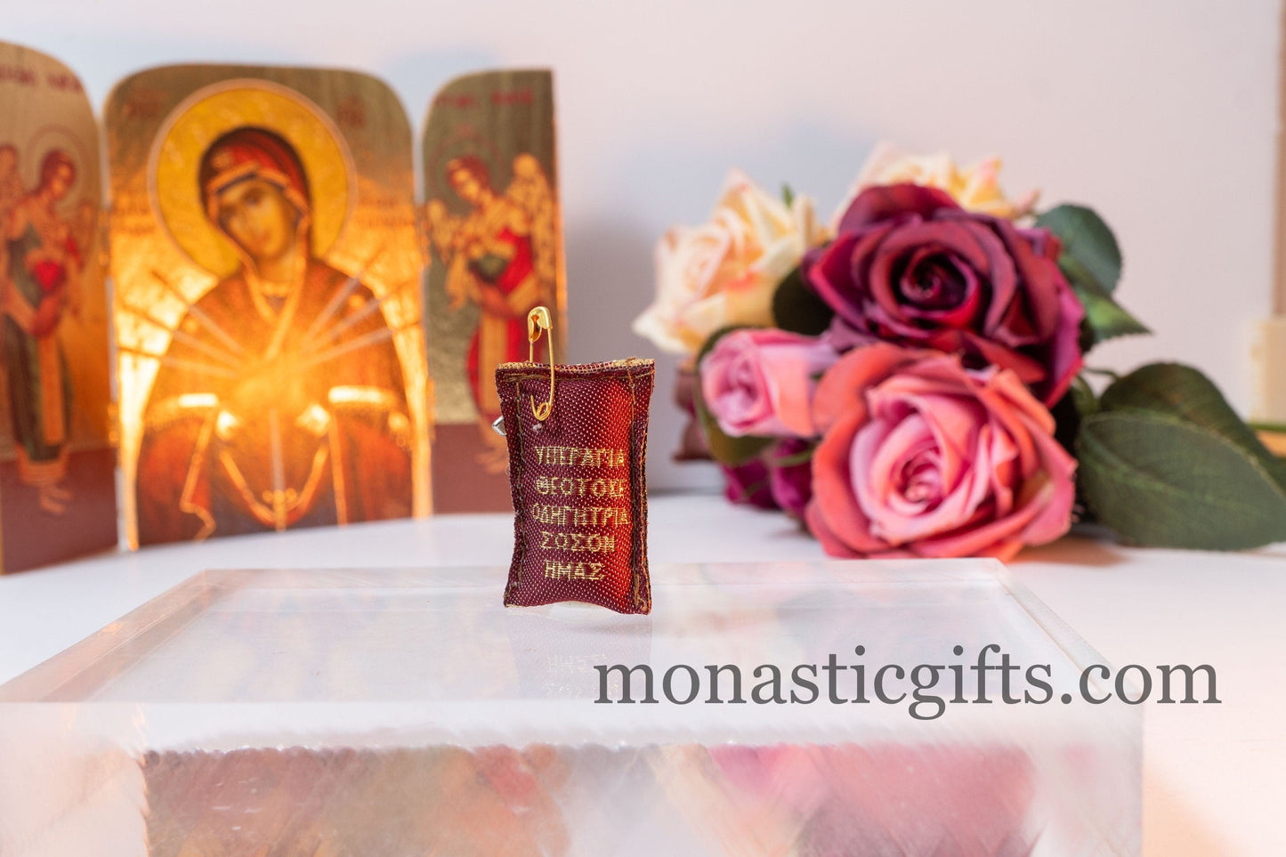 Orthodox Special Amulet with Virgin Mary Showing the Way, Saint Mary the Odigitria ,Filaxto Orthodoxer Glücksbringer