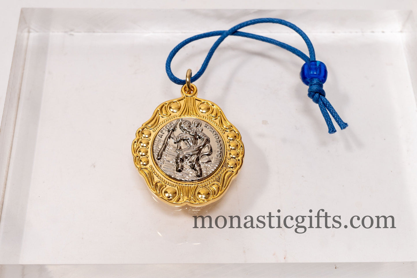 Christian car pendant Amulet with Saint Christopher ,home Christian shrines Gift of faith.