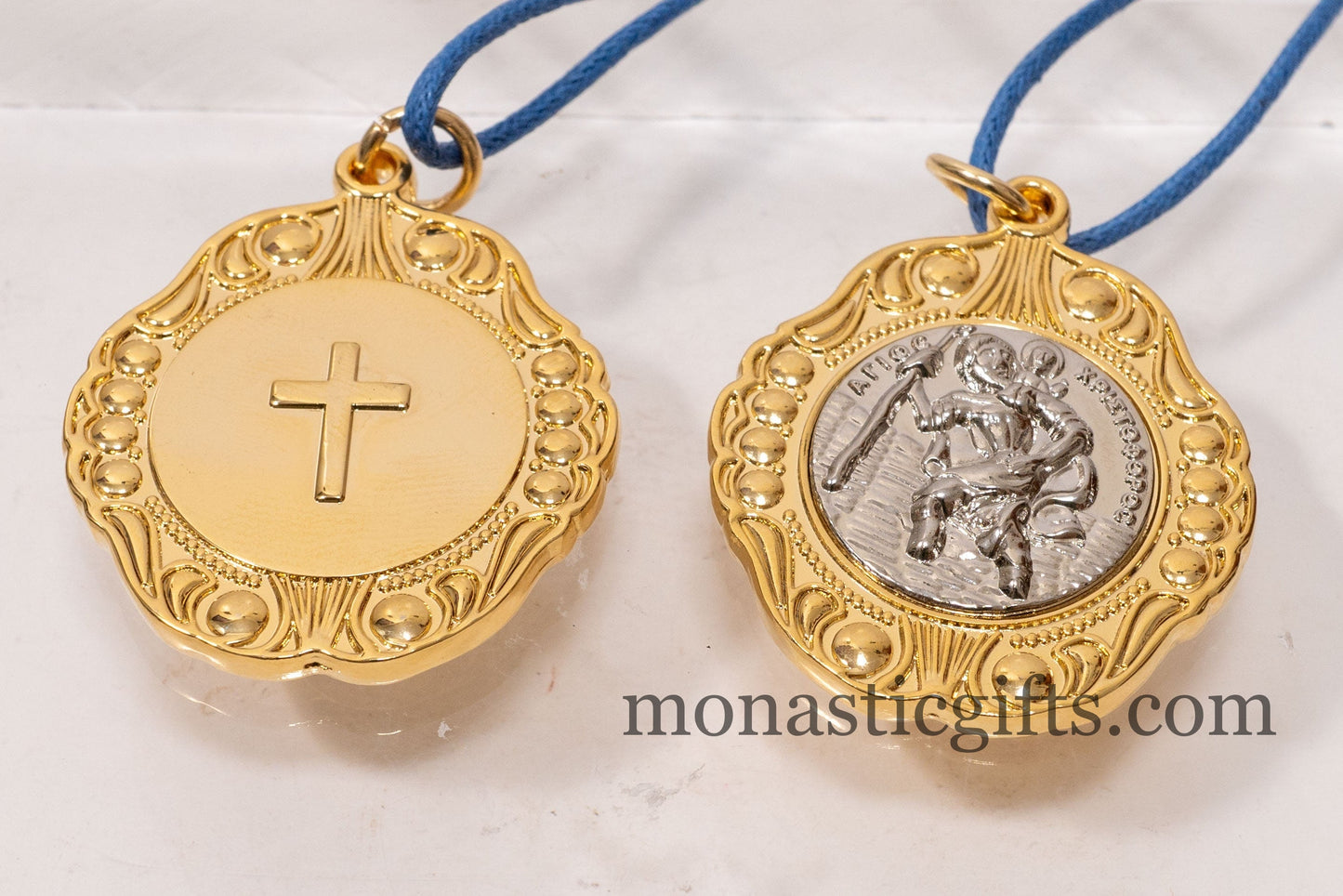 Christian car pendant Amulet with Saint Christopher ,home Christian shrines Gift of faith.