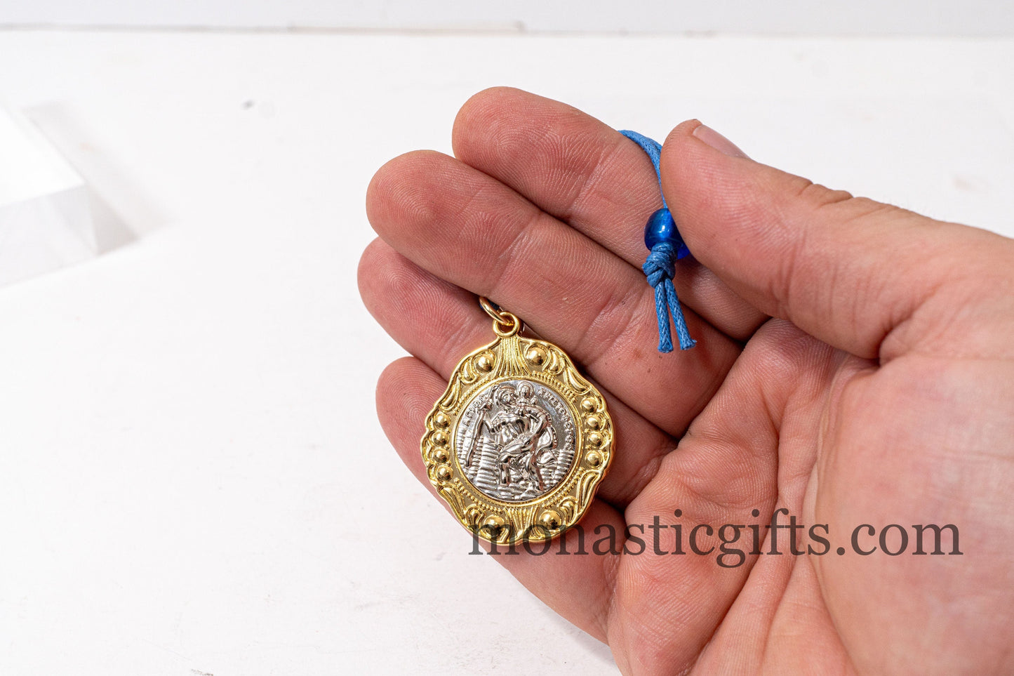 Christian car pendant Amulet with Saint Christopher ,home Christian shrines Gift of faith.