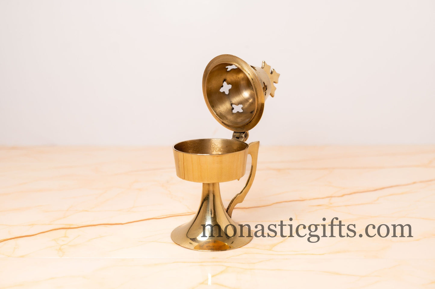Small Brass Handmade Incense Burner(smooth 100% Brass)-Perfume burner with handle Christian Artefact With Gifts