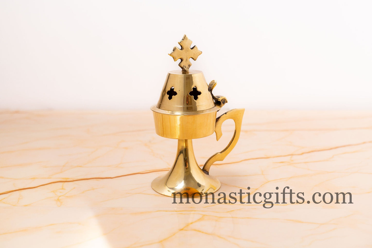 Small Brass Handmade Incense Burner(smooth 100% Brass)-Perfume burner with handle Christian Artefact With Gifts