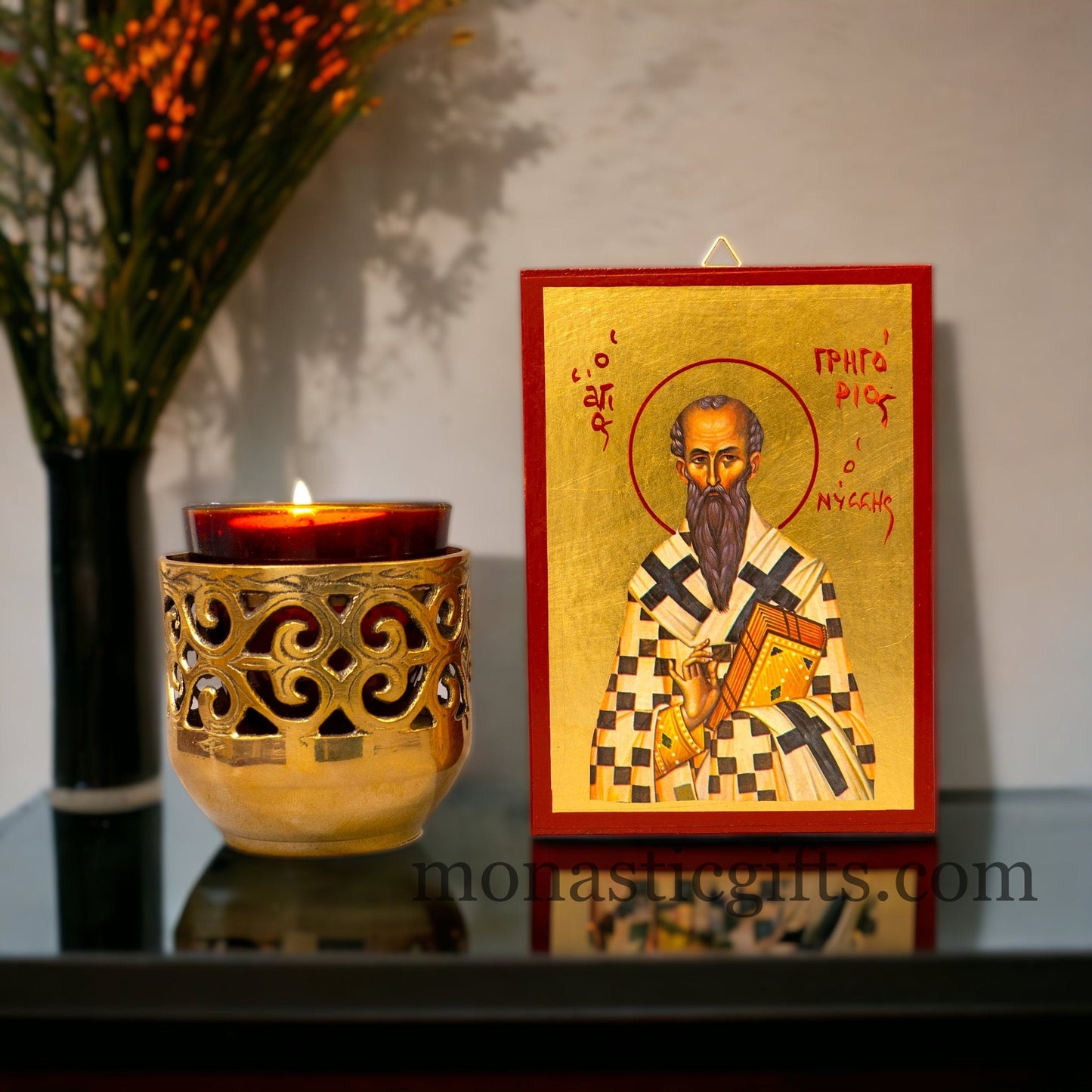 Create a Custom order for Orthodox Icons available in various dimensions.Byzantine artworks come with a natural wood plaque for wall hanging