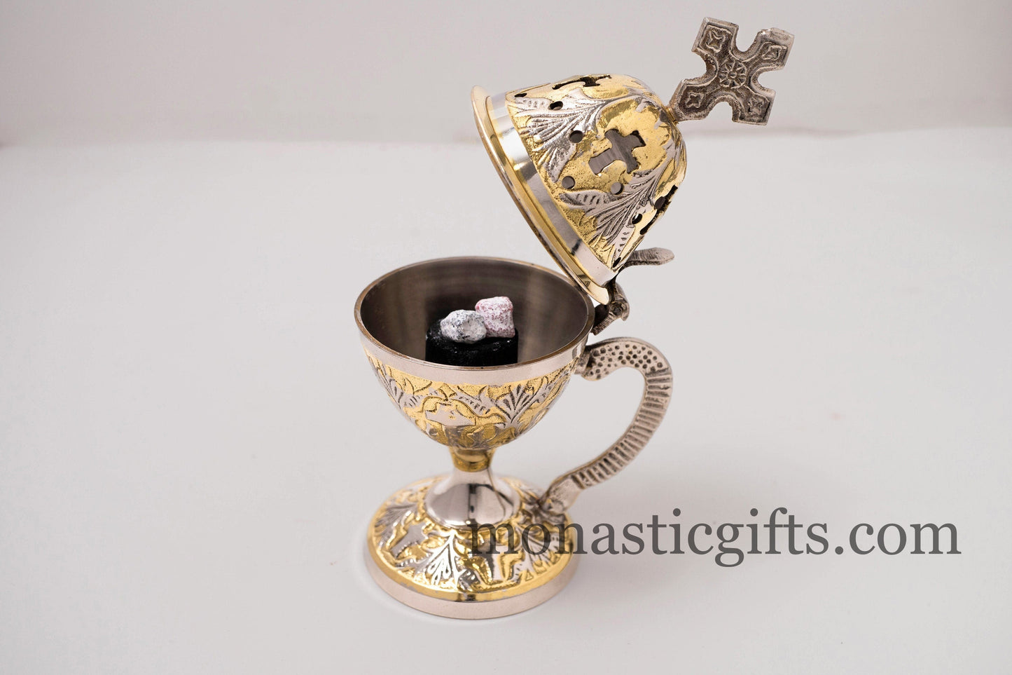 Incense Burner Handmade, Perfume burner with handle Christian Artefact With free Gifts