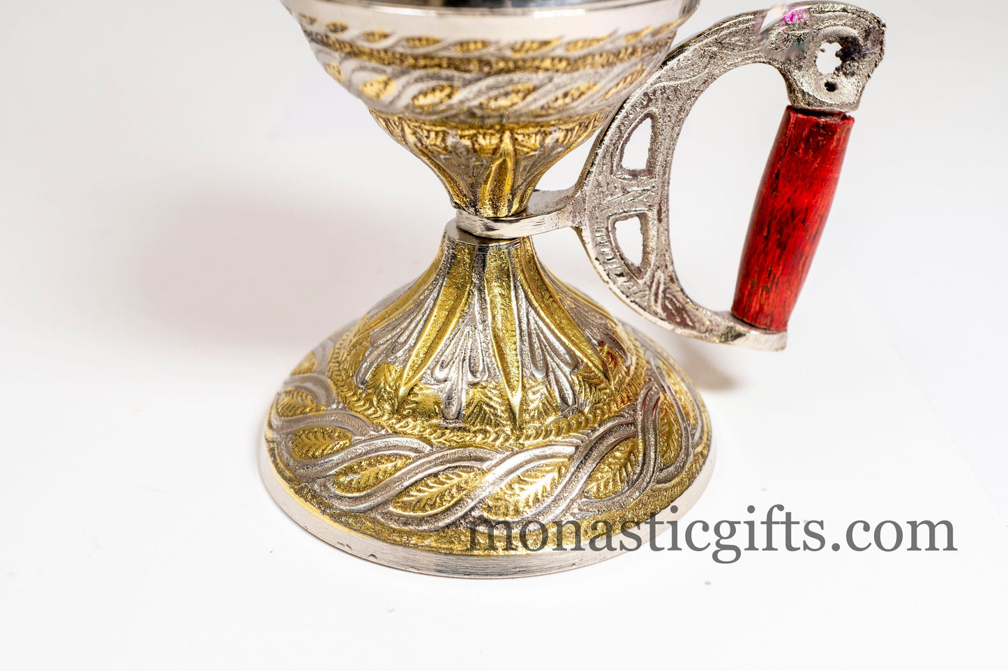 Brass Nickel, Original Heavy Incense Burner (240 - 260gr) Handmade with handle and free Gifts