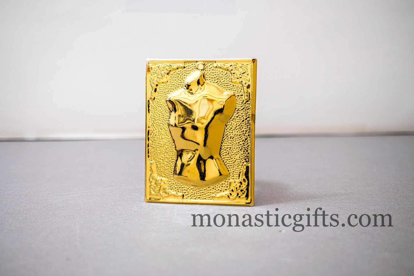 tama votive offering "Male chest" votive Gold Colored, Byzantine Greek Eastern Orthodox Promise Icon, Ex Voto