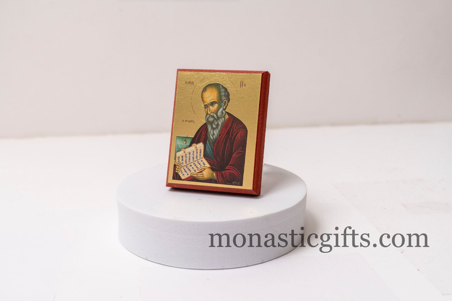 Small Wooden icon with the Apostle and Evangelist Saint John the Theologian Icon in Golden Leaf ,amazing idea for orthodox gift