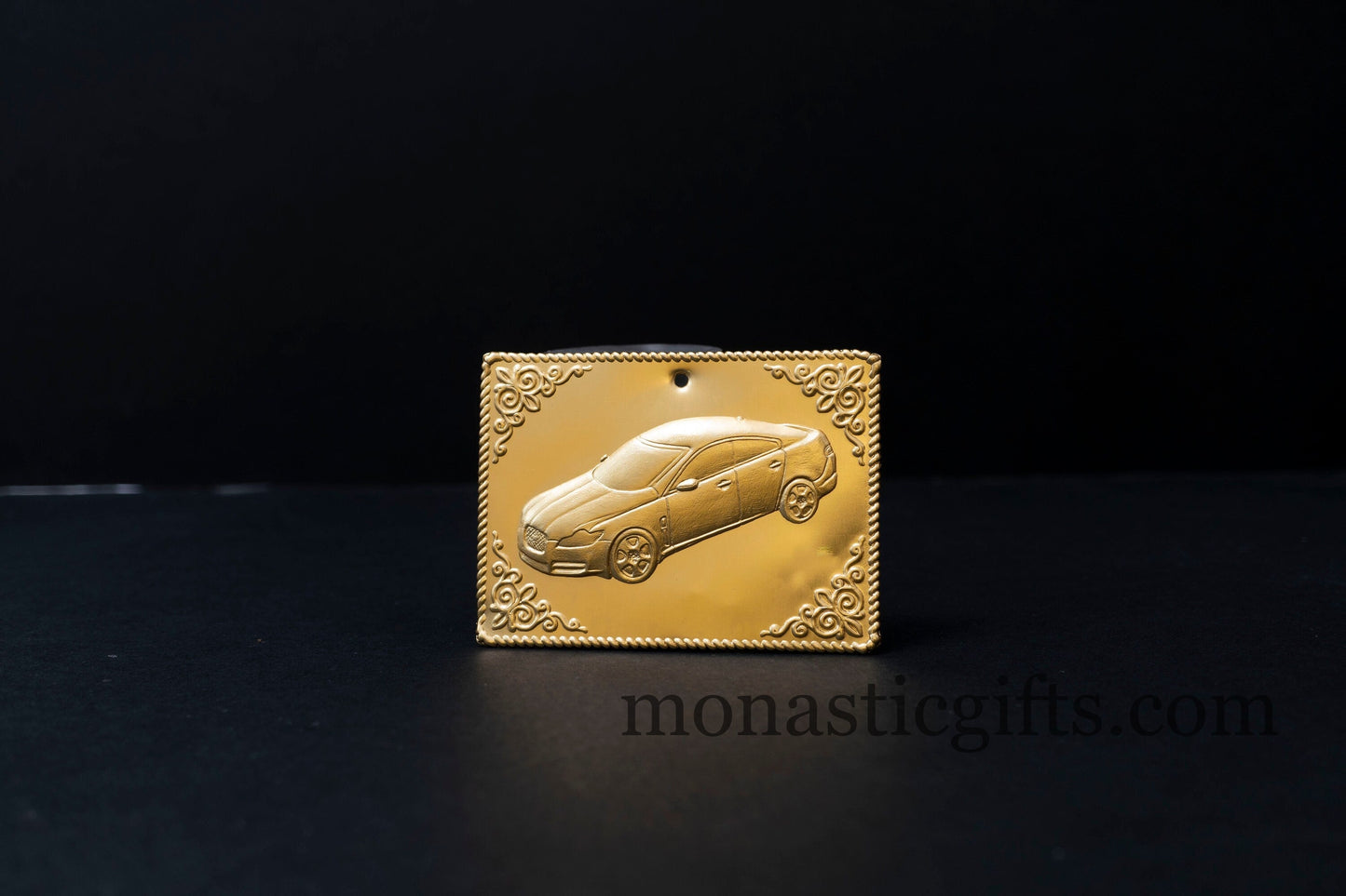 tama votive offering wedding - Car - Gold Colored votive, Byzantine Greek Eastern Orthodox Promise Icon, Ex Voto