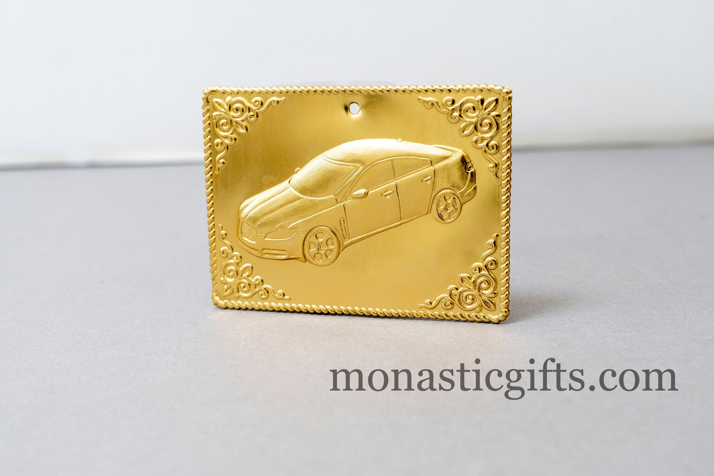 tama votive offering wedding - Car - Gold Colored votive, Byzantine Greek Eastern Orthodox Promise Icon, Ex Voto