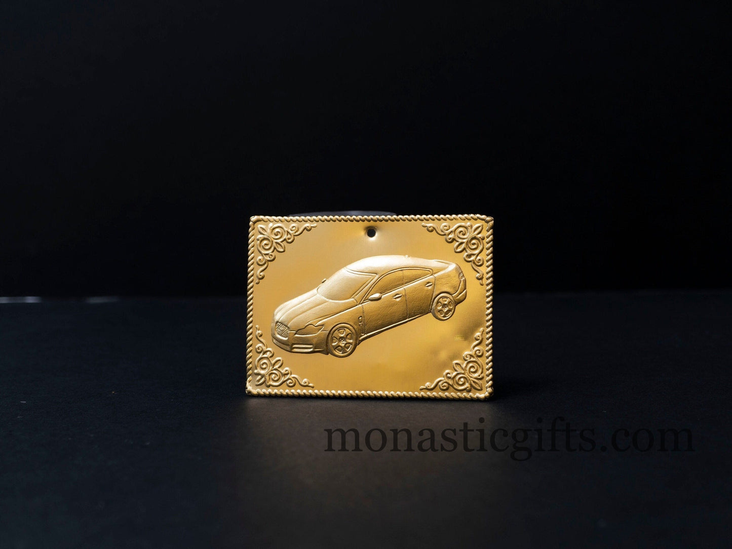 tama votive offering wedding - Car - Gold Colored votive, Byzantine Greek Eastern Orthodox Promise Icon, Ex Voto