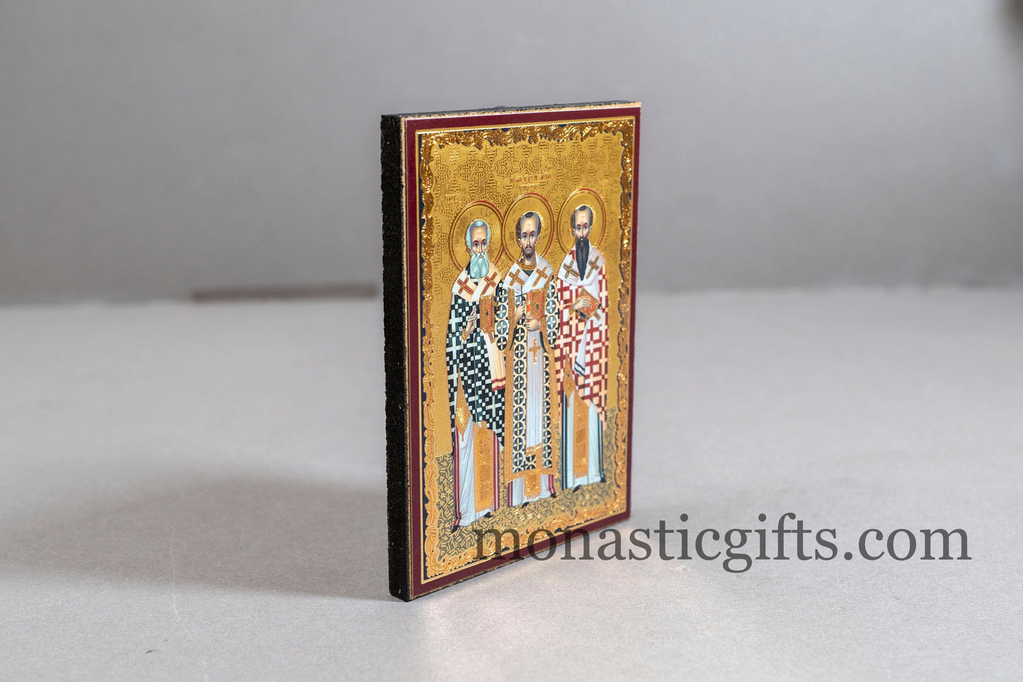 Three Holy Hierarchs byzantine icon in magnet ,refrigerator magnet.