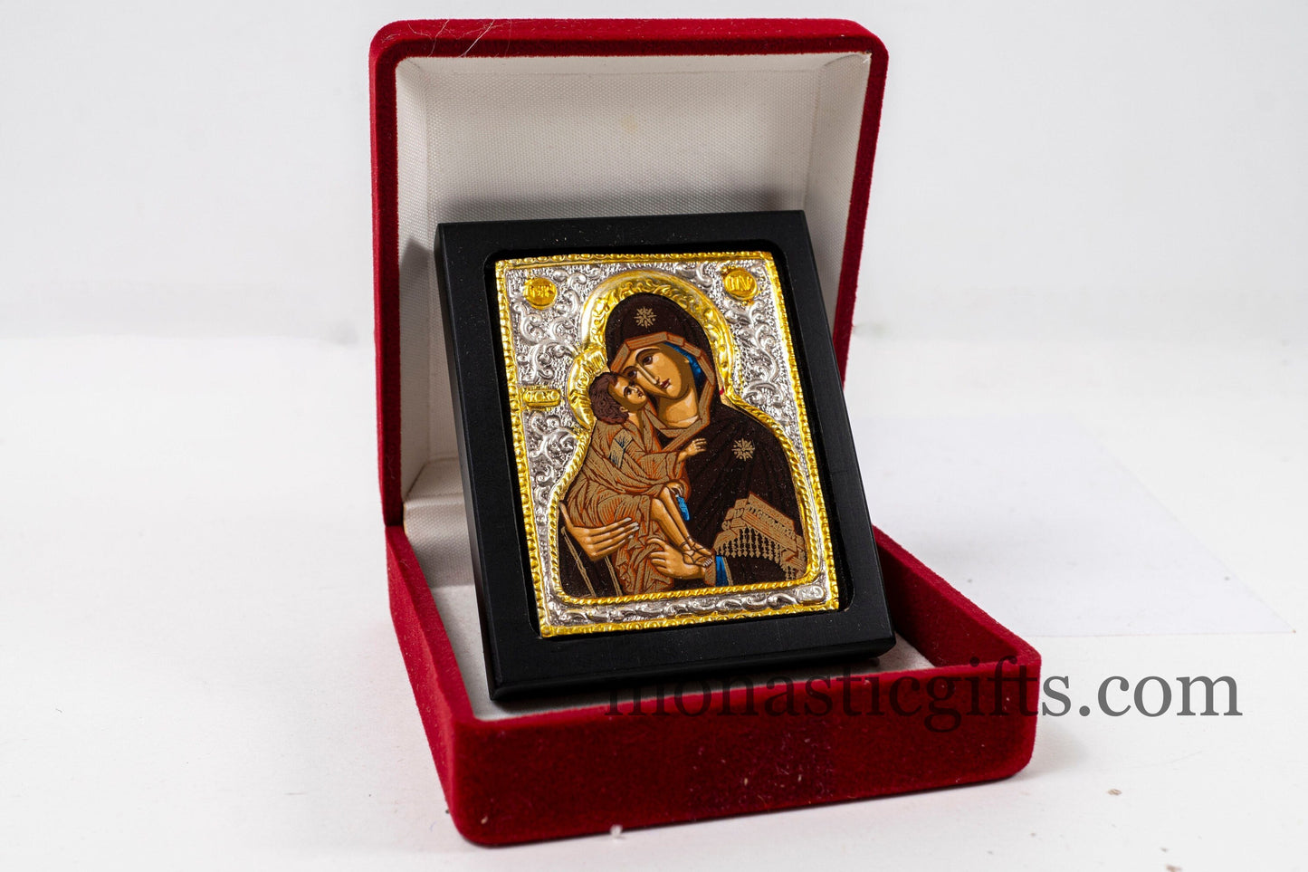 Amazing Icon With Virgin Mary Premium Silver (925) with plated Gold Details Encased in Luxurious Velvet Box,A Perfect Gift