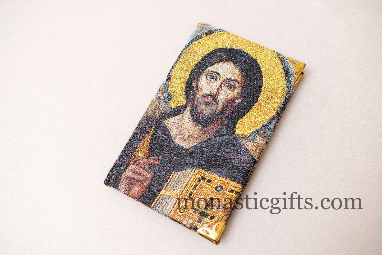 Christian Embroidered Pocket Notebook with the Jesus Christ both sides with thick cover Beauty and Faith in Harmony .