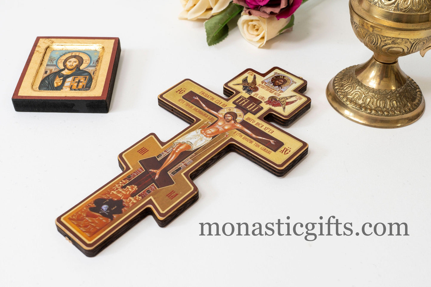 Wooden cross wall hanging with crucifixion of the lord, Christian сross ,Prayer Corner Cross, Christian Home Essentials.