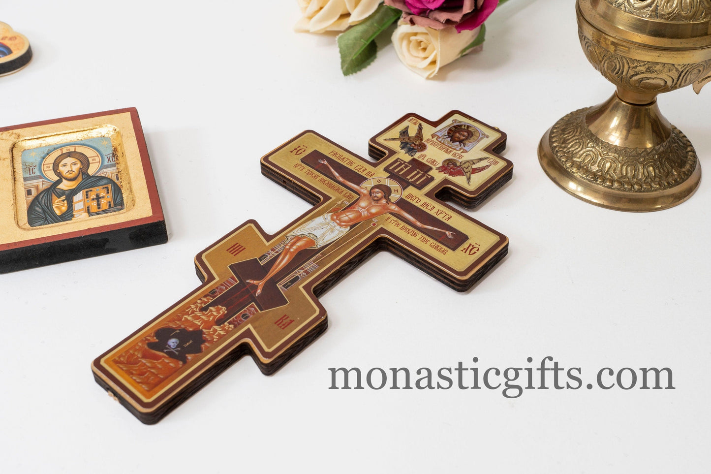 Wooden cross wall hanging with crucifixion of the lord, Christian сross ,Prayer Corner Cross, Christian Home Essentials.