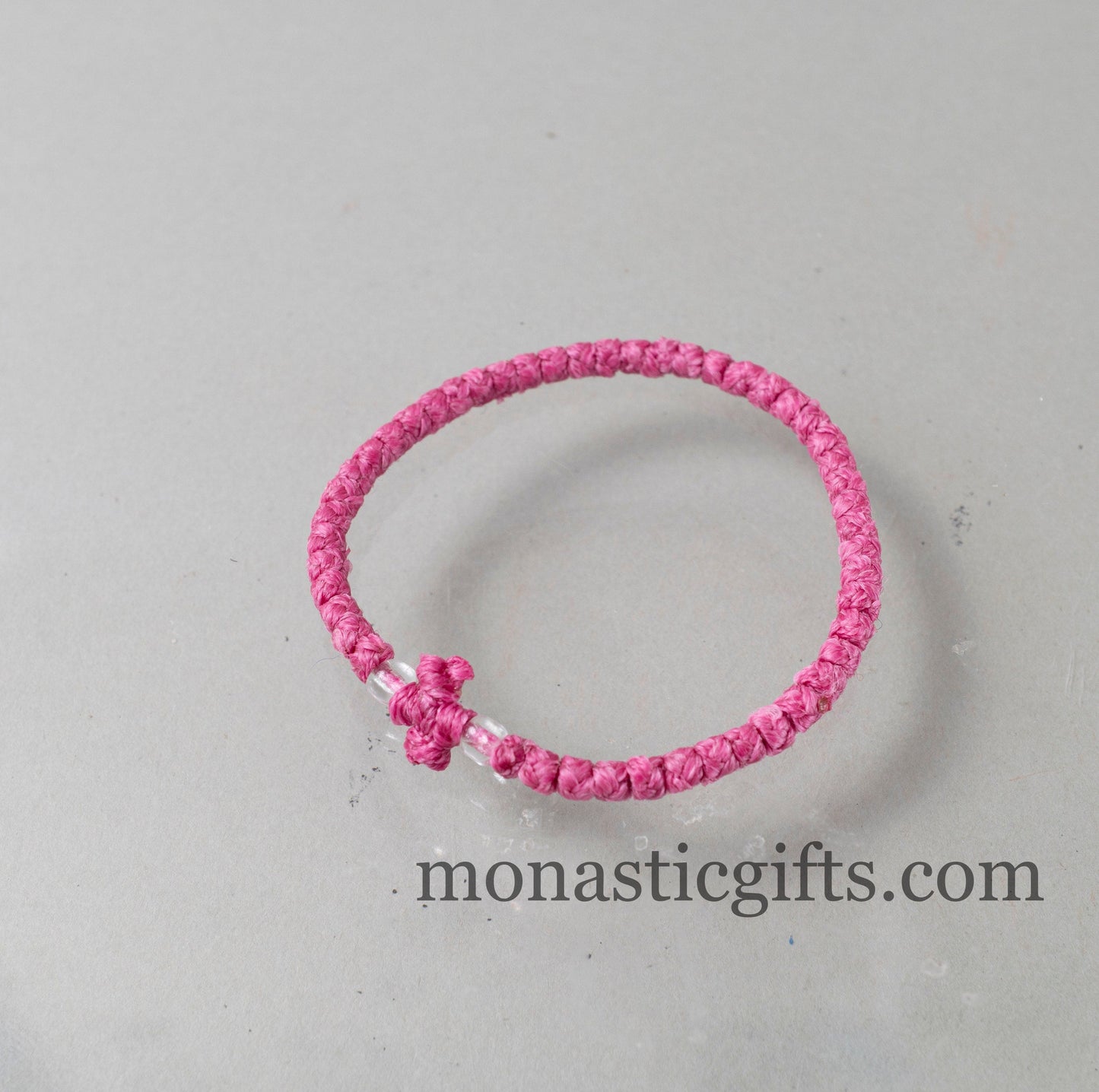 Authentic Komboskini Olive Rose Color 1Pcs -Greek Orthodox Prayer Bracelet, Spiritual Prayer Rope -Thread waxed thin with beads