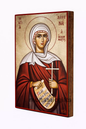 Saint Athena Byzantine Icon – Handmade Wooden Orthodox Icon on Gold Silk Canvas, Various Sizes
