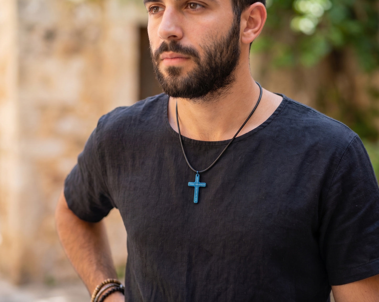The Jesus Prayer  Orthodox Blue Cross Necklace Lord - Jesus Christ, have mercy on me
