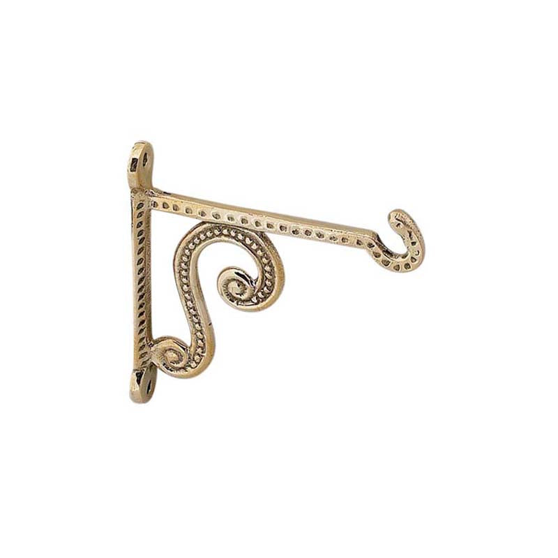 Hanging vigil lamp kandili wall bracket solid brass gold tone ornate scroll hook 10cm