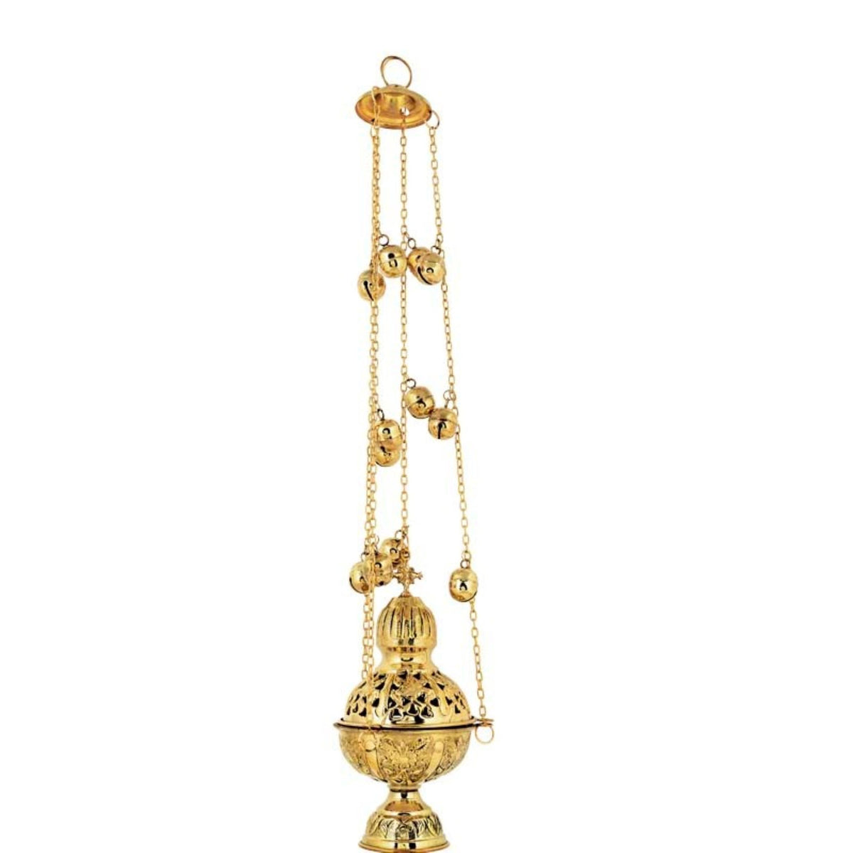 Orthodox Hanging Brass Censer Handmade Carved Thurible 23cm 9.06"