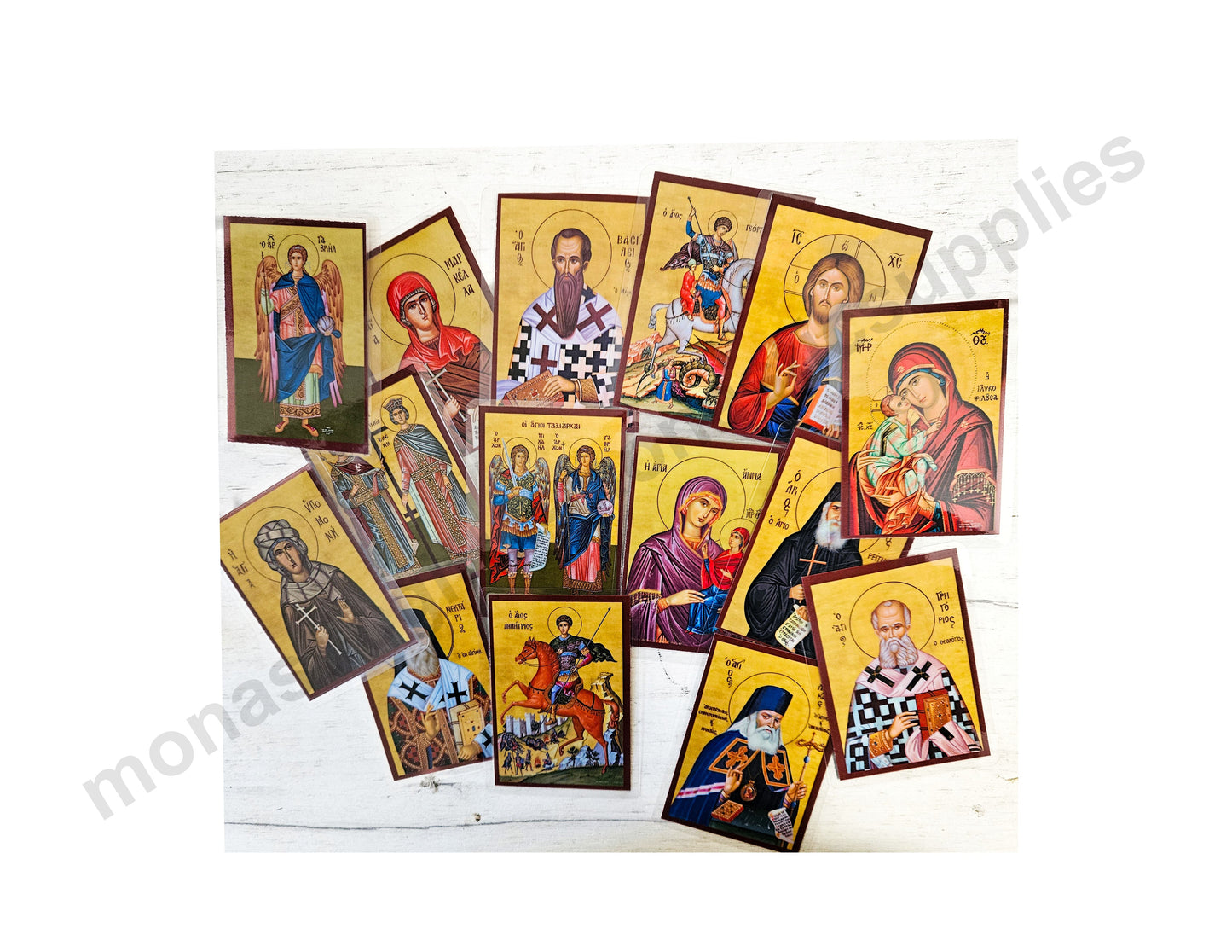 Christian Prayer Cards Set of 15 – Jesus Christ Virgin Mary Saints Laminated