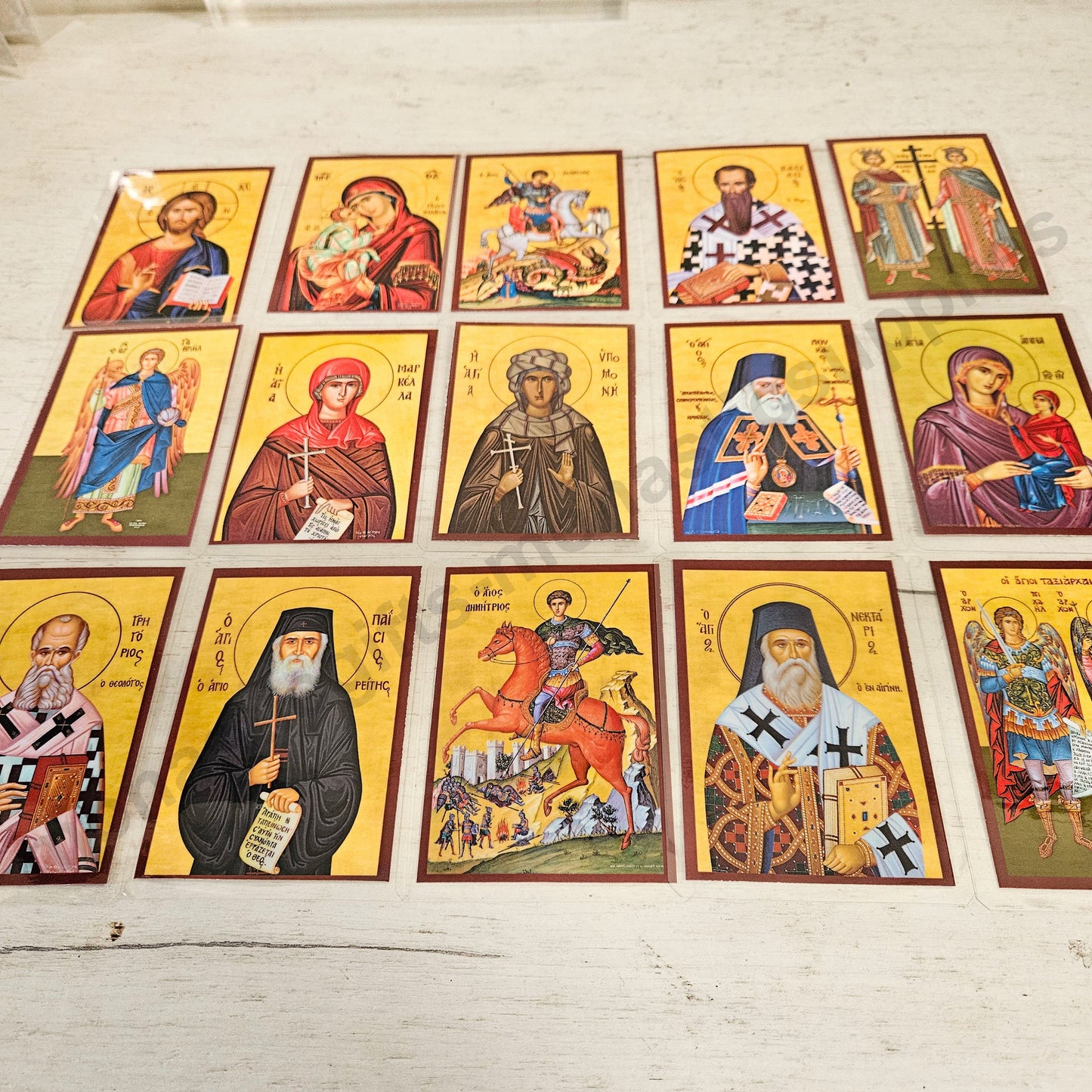 Christian Prayer Cards Set of 15 – Jesus Christ Virgin Mary Saints Laminated