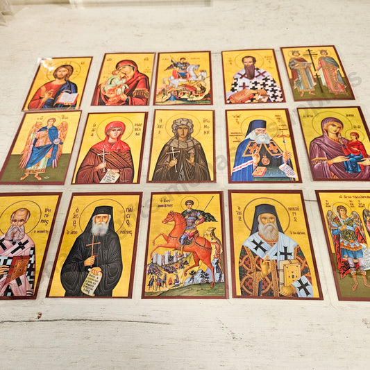 Christian Prayer Cards Set of 15 – Jesus Christ Virgin Mary Saints Laminated