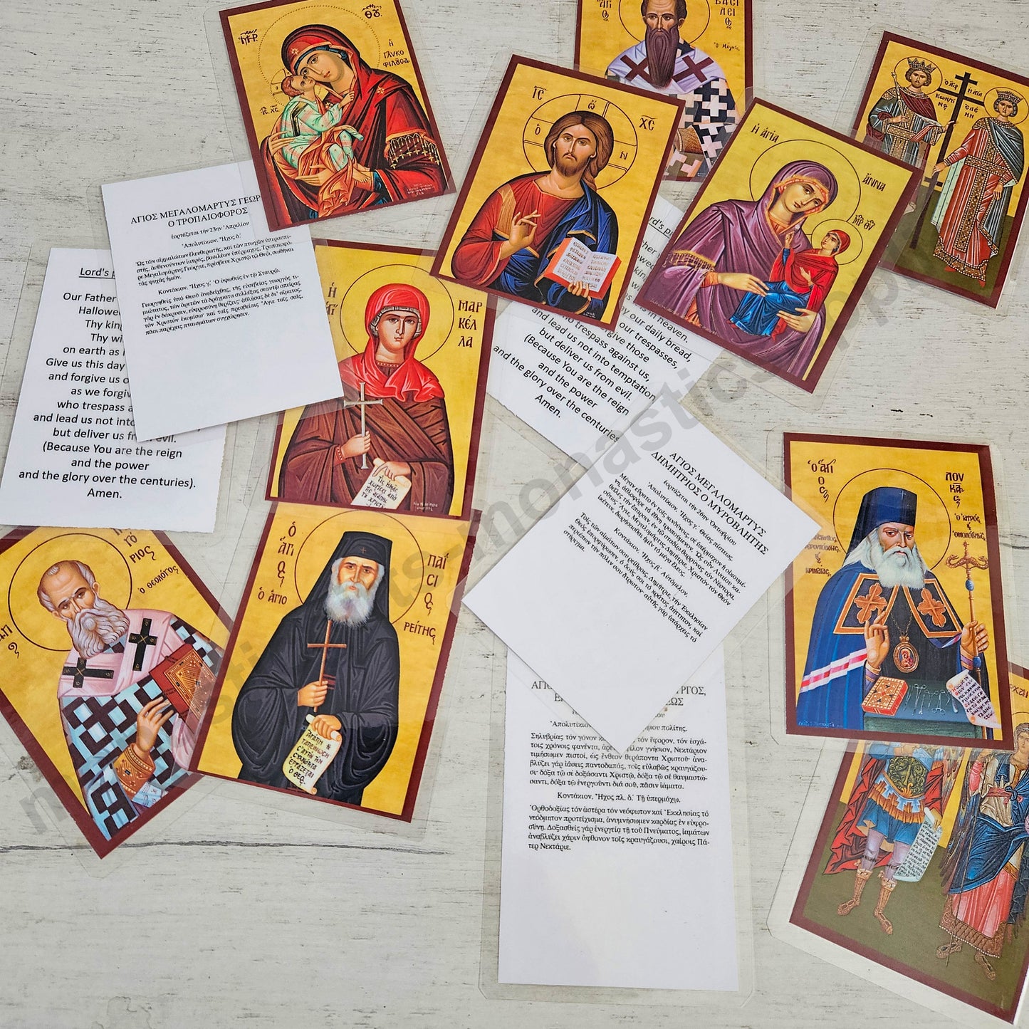 Christian Prayer Cards Set of 15 – Jesus Christ Virgin Mary Saints Laminated