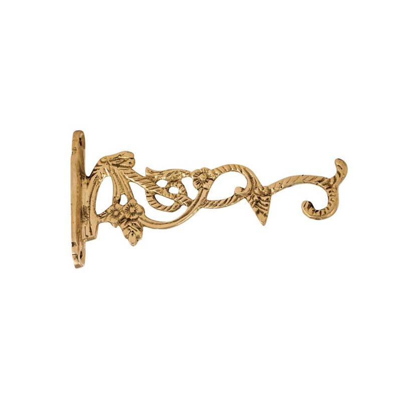 Hanging vigil lamp kandili wall bracket solid brass floral vine scroll hook 13cm