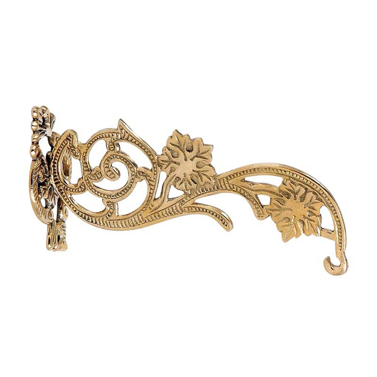 Hanging vigil lamp kandili wall bracket solid brass unpainted floral vine scroll hook 17cm