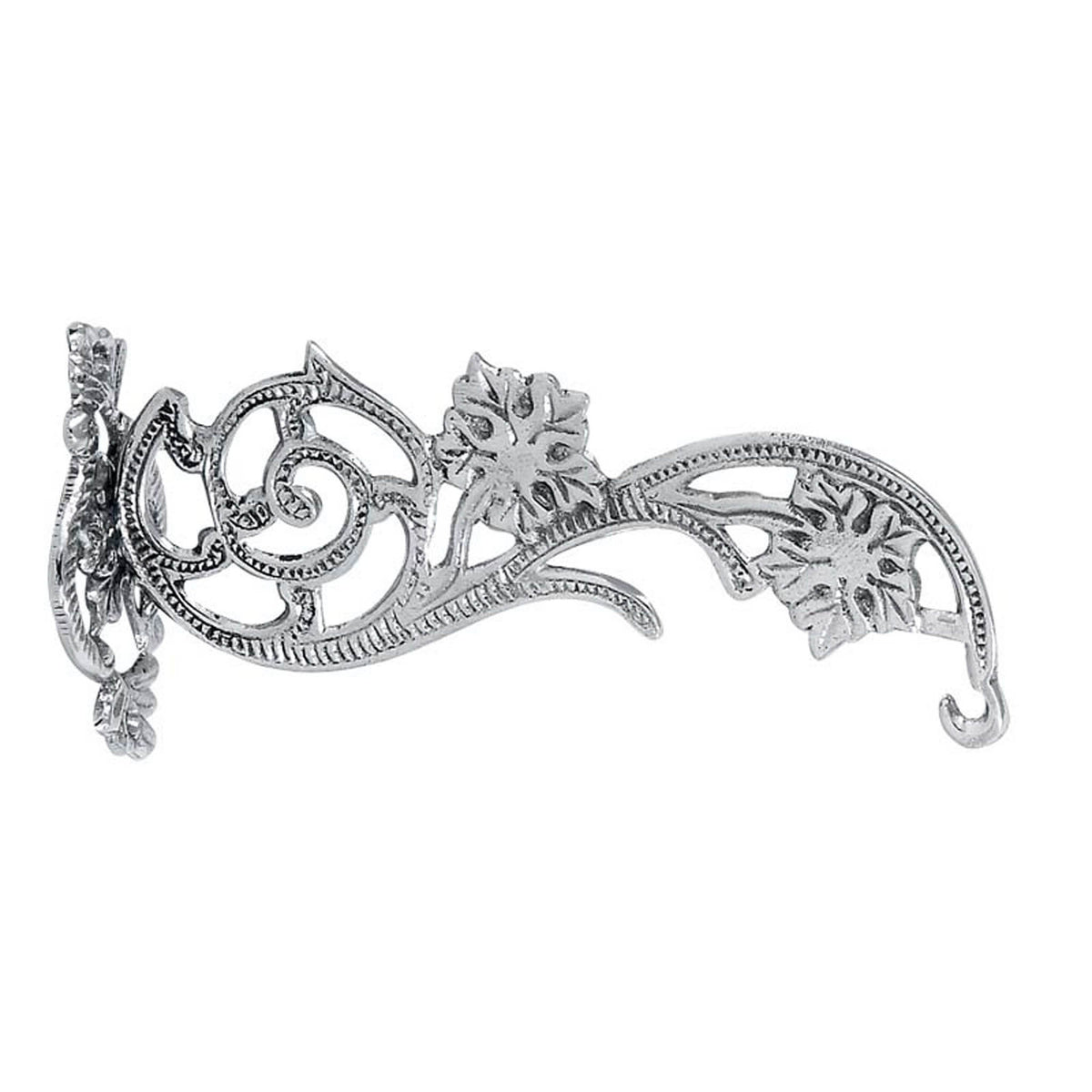 Hanging vigil lamp kandili wall bracket nickel plated solid brass floral vine scroll hook 17cm
