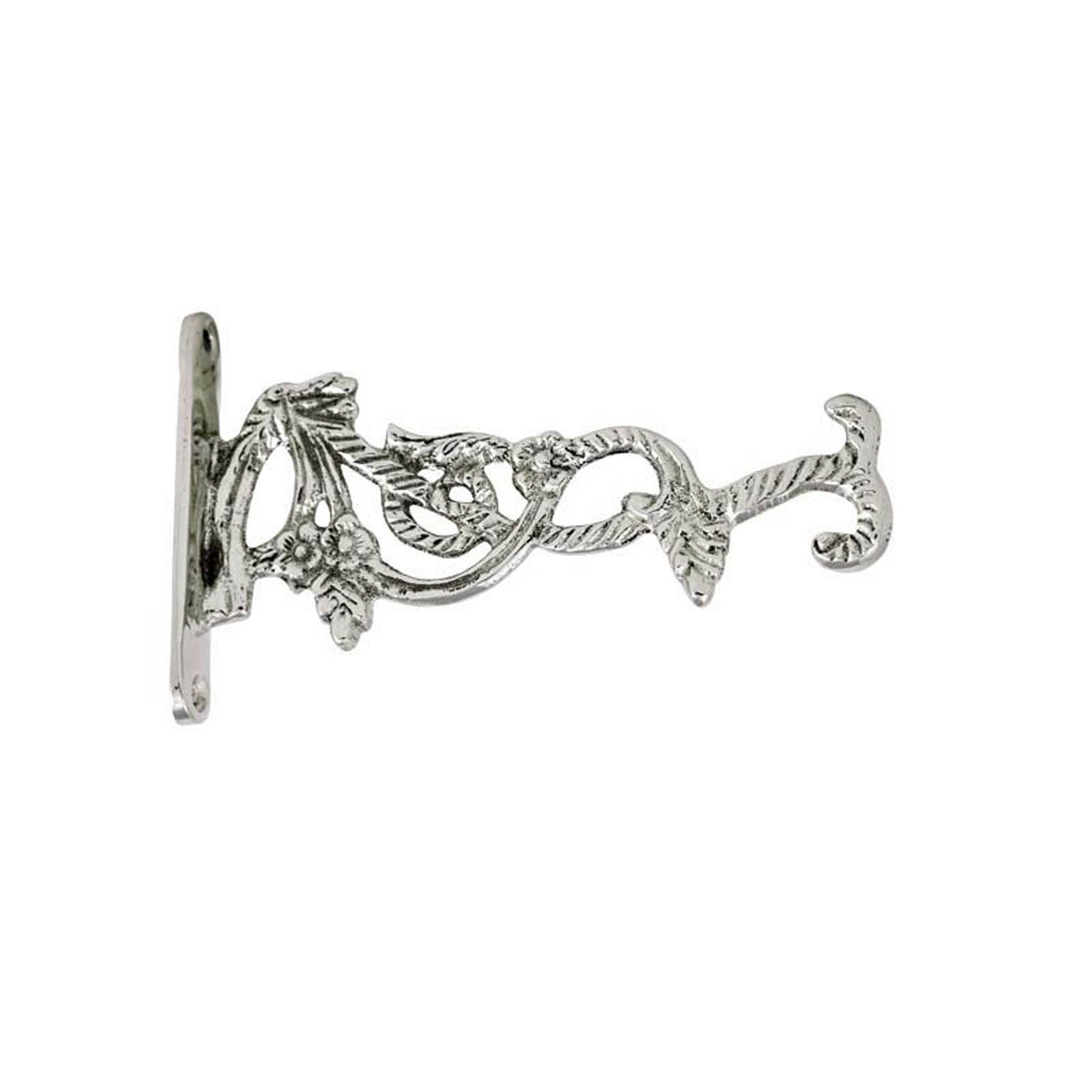 Hanging vigil lamp kandili wall bracket nickel plated solid brass floral vine scroll hook 13cm