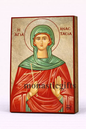 Saint Aspasia the Martyr Byzantine Icon – Handmade Wooden Orthodox Icon on Gold Silk Canvas, Various Sizes