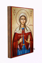Saint Agatha, Virgin Martyr  Byzantine Icon – Handmade Wooden Orthodox Icon on Gold Silk Canvas, Various Sizes