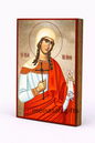 Saint Agatha Byzantine Icon – Handmade Wooden Orthodox Icon on Gold Silk Canvas, Various Sizes