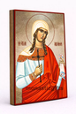 Saint Agatha Byzantine Icon – Handmade Wooden Orthodox Icon on Gold Silk Canvas, Various Sizes