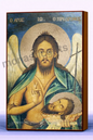 Saint John the Forerunner (Saint John the Baptist) Byzantine Icon – Handmade Wooden Orthodox Icon on Gold Silk Canvas, Various Sizes