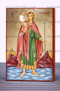 Saint Christopher Byzantine Icon – Handmade Wooden Orthodox Icon on Gold Silk Canvas, Various Sizes
