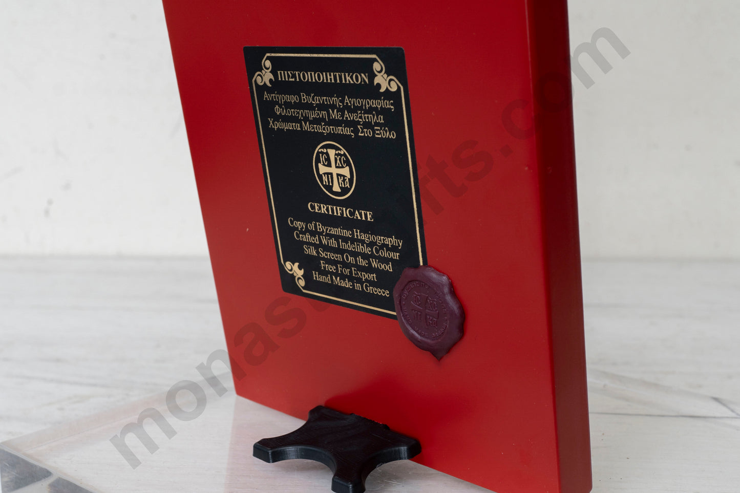 Saints George and Demetrios. Christian Icon Handmade on Golden Silk Canvas.