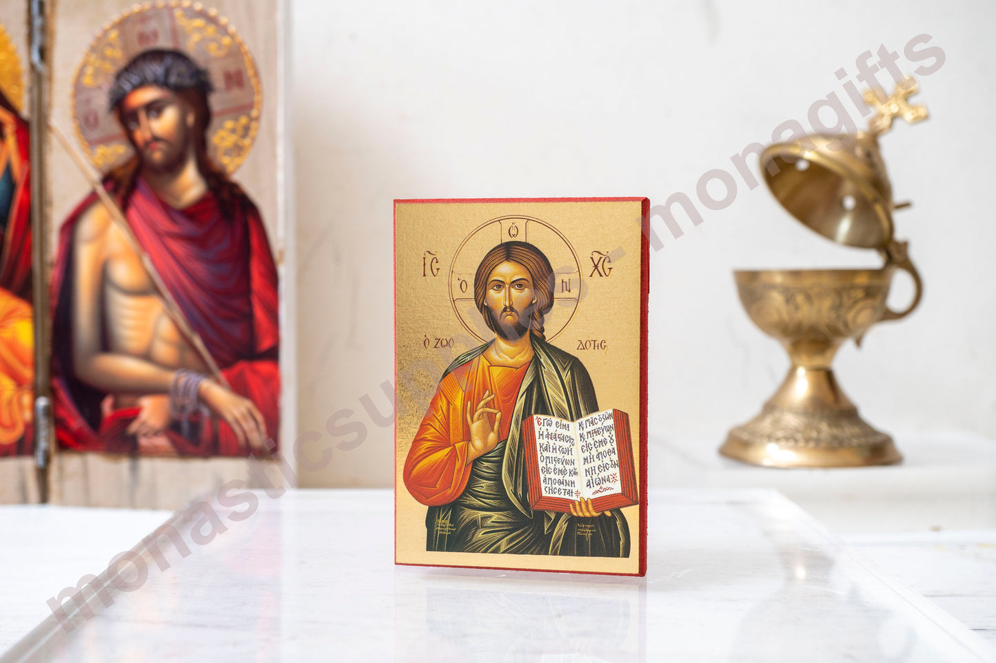 Byzantine Icon of Jesus Christ the Life-Giver – Gold Leaf & Certificate icon
