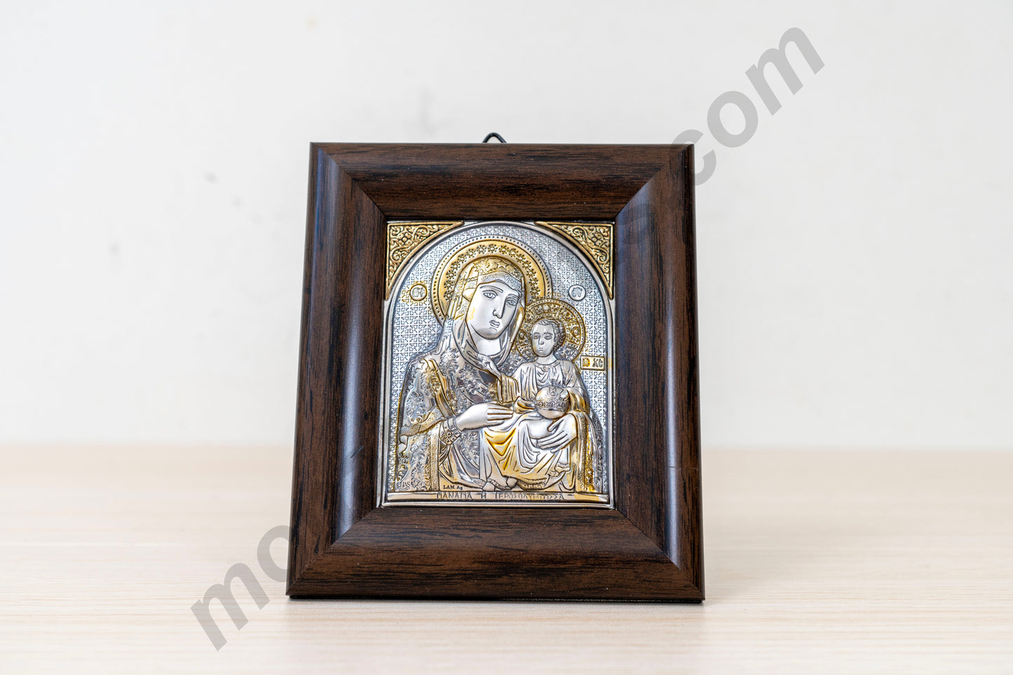 Handmade Silver Icon Virgin Mary - The Healer Lifetime Guarantee Gift Box