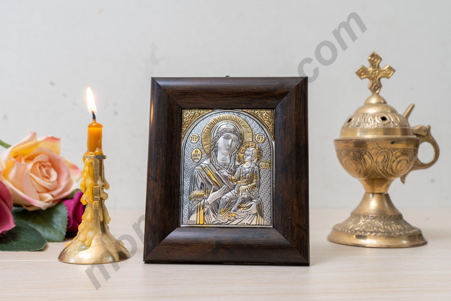 Handmade Silver Icon Virgin Mary Tarnish-Free Lifetime Guarantee Gift Box