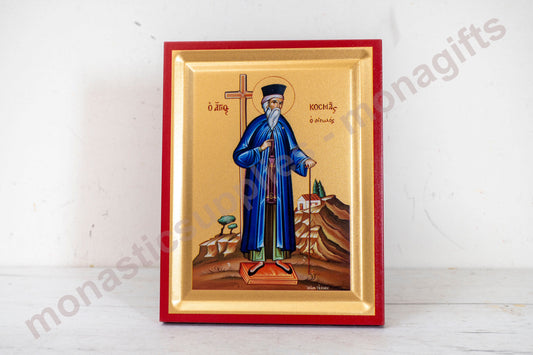 Saint Cosmas Αγιος Κοσμας Orthodox Icon Handmade on Silk Canvas,Stunning Detail