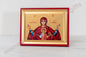 Virgin Mary – Platytera of the Heavens Icon Handmade on Golden Silk Canvas.