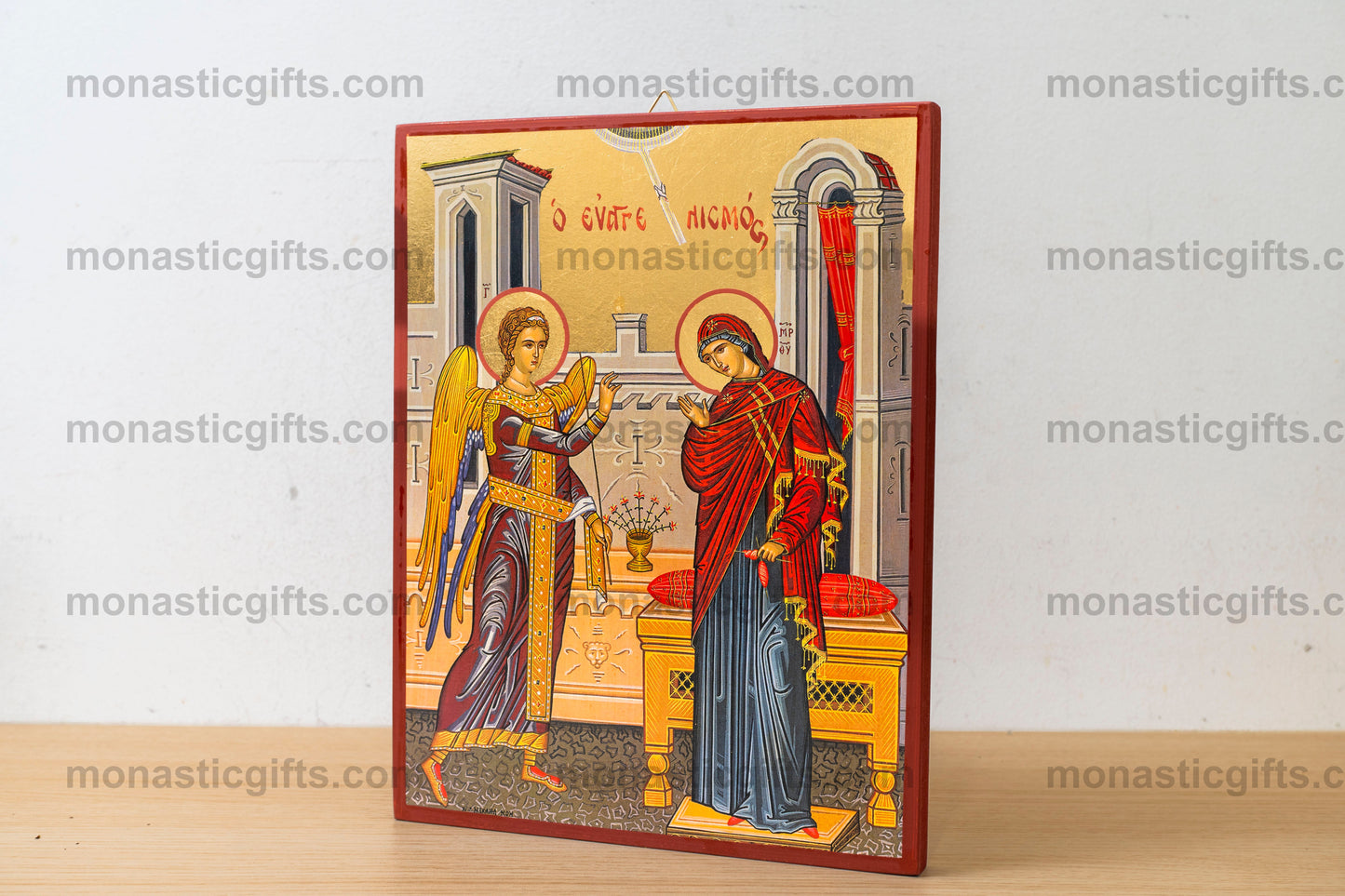 Large  Icon of the Annunciation of the Theotokos Genuine Gold Leaf & Certificate