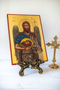 Large Christian Icon With Saint John the Baptist Premium Quality byzantine Art.